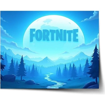Sablio Plagát FORTNITE Modré údolie s mesiacom - 90x60 cm