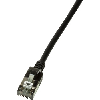 LogiLink Patch кабел Cat. 6A STP TPE SlimLine черен, 1, 5 м