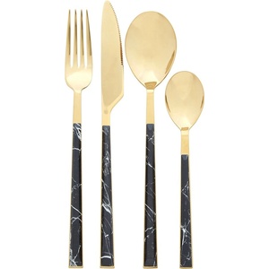 Premier Housewares Стоманени прибори за хранене в черно и златно 16 бр. Avie - Premier Housewares (0922598)