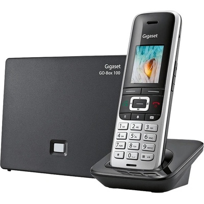 Gigaset Безжичен DECT телефон Gigaset Premium100A GO, 1.8" (4.57cm) TFT цветен дисплей, 1 линия, адресна памет за 500 номера, функция "свободни ръце", черен (1015137_1)