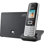 Gigaset Безжичен DECT телефон Gigaset Premium100A GO, 1.8" (4.57cm) TFT цветен дисплей, 1 линия, адресна памет за 500 номера, функция "свободни ръце", черен (1015137_1) Телефонни апарати