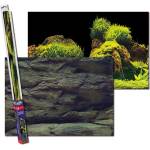 AQUANOVA Фон за аквариум ROCK/PLANTS L - 100 x 50 см