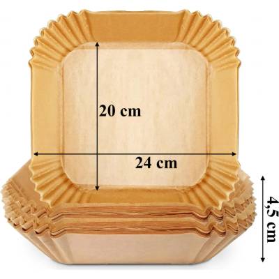 Real Home Papírová vložka do fritézy 20x20cm 100ks pro fritézu bez tuku.