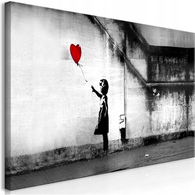 XXL obraz na plátne Dievčatko s balónom – Banksy štýl vo veľkom formáte Veľkosť: 200x100 cm
