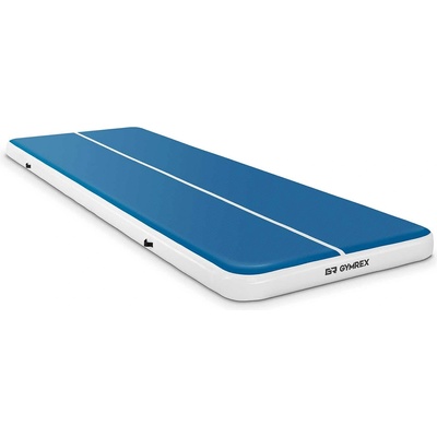 Gymrex Надуваема тренировъчна постелка - 600 x 200 x 20 см - 400 кг - синьо/бяла (GR-ATM9)