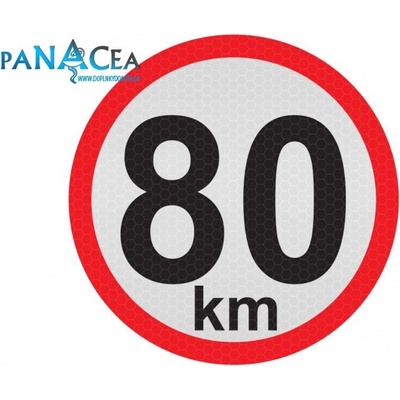 Samolepka reflexná - Obmedzená rýchlosť 80 (C5)