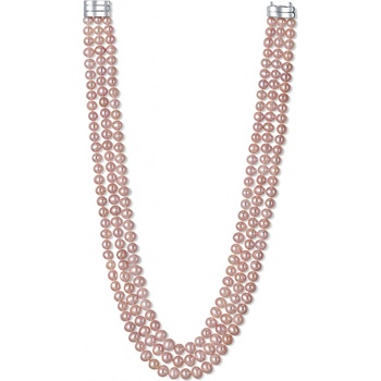 JwL Luxury Pearls Půvabný třířadý z pravých růžových říčních perel JL0671