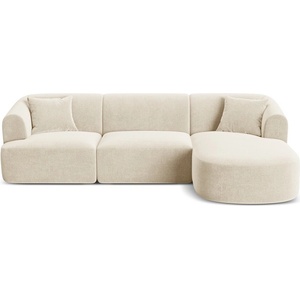 Cosmopolitan Design Бежов кадифен ъглов диван (десен ъгъл) Campi - Cosmopolitan Design (COS_RC_L_120_F1_CAMPI1)