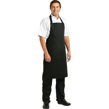 Whites Chefs Clothing náprsná zástera polybavlna čierna