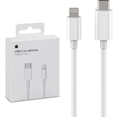 Оригинален кабел Apple MK0X2ZM / A, Lightning към USB-C, 1m. , Бял (MK0X2ZM)