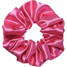 MURU Velká Saténová Scrunchie gumička - Magenta Lesklá