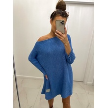 Oversize prodloužený svetr SW06-20 modrý