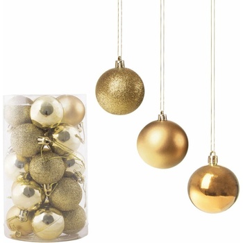 SPRINGOS Vianočné banky zlaté mix 4cm sada 20ks