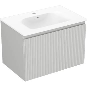 Mexen Rivel мебел за баня 70 см с мивка Vela, 1 чекмедже, релефна, сив мат/бял мат - 91A20-07047-1-BF62-W23M01 (91A20-07047-1-BF62-W23M01)