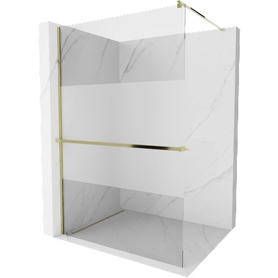 Mexen Kioto+ душ панел с рафт Walk-in 120 x 200 см, прозрачен/матов, златен - 800-120-121-50-35 (800-120-121-50-35)