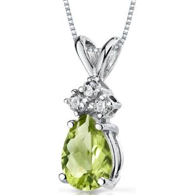 Eppi Olivínová slza ve zlatém přívěsku s lab grown diamanty Electrah P32626