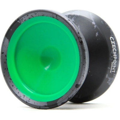 JoJo-YoYo YOYOFACTORY Czech Point Pivot Fingerspin Vashek Kroutil Signature BLACK SPLASH-GREEN