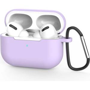 Techsuit Силиконов калъф с карабинер за Apple Airpods Pro 3 - Techsuit Silicone Case (лилав) (KF2356313)