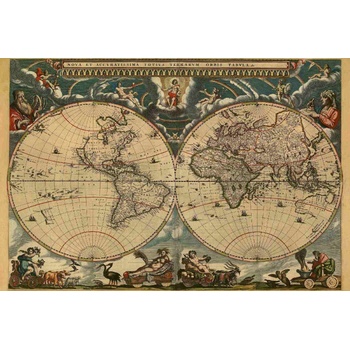 DIMEX ART s. r. o Флизелинов фототапет карта на древен свят 375 x 250 см