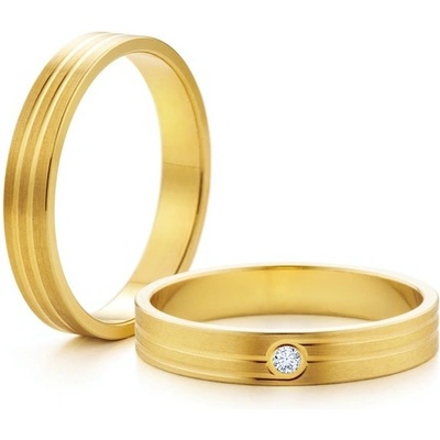 Savicki Snubní prsteny žluté zlato ploché SAVOBR209