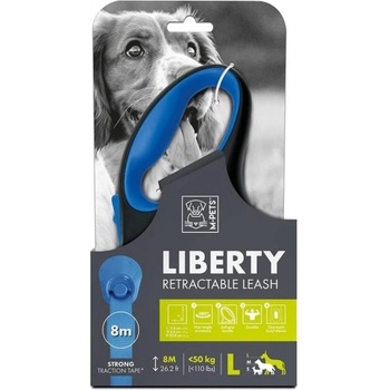 Image 1 of Mpets Liberty Blue - Автоматичен повод - лента за куче, син - размер L - дължина 8 метра, за кучета до 50 кг, Белгия - 10824299