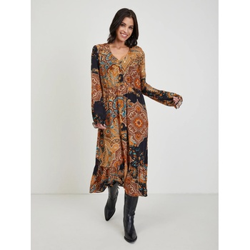 orsay Кафява дамска миди рокля с десен ORSAY Orsay | Kafyav | ЖЕНИ | XS