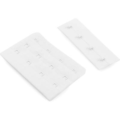 Zapínání na podprsenky, plyš šíře 75 mm čtyřřadé - bílá (10 pár)