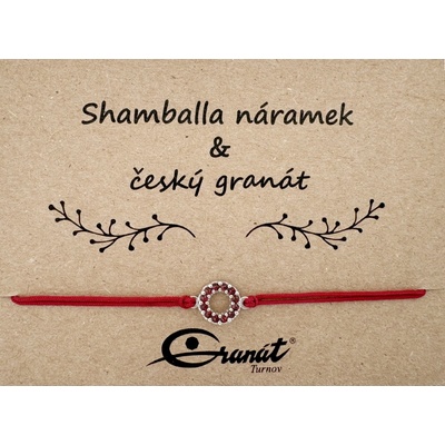 Granát Turnov Český granát stříbrný náramek Shamballa 012 červená