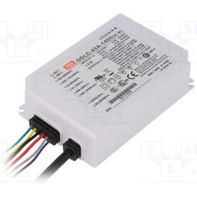 MEAN WELL ODLC-45A-1400 Napájecí zdroj: spínaný; LED; 45W; 19÷32VDC; 1400mA; 90÷295VAC