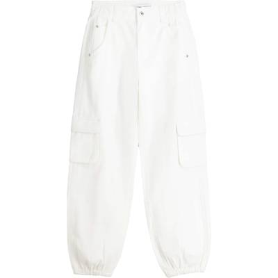 Bershka Карго панталон бяло, размер S