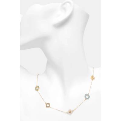 Tory Burch колие дамско от позлатен модел с кристал (184399)