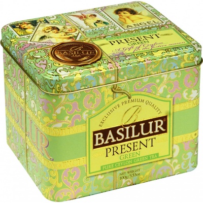 Basilur Present Green plech Zelený čaj s příchutí 100 g