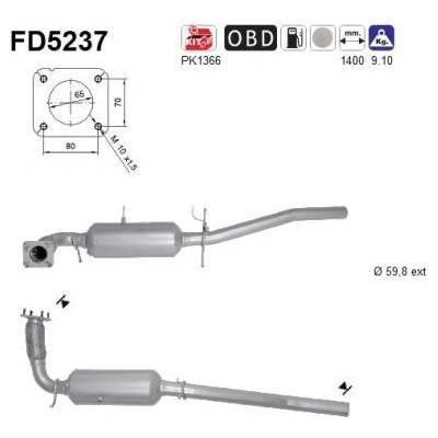 Filtr sazových částic, výfukový systém AS FD5237