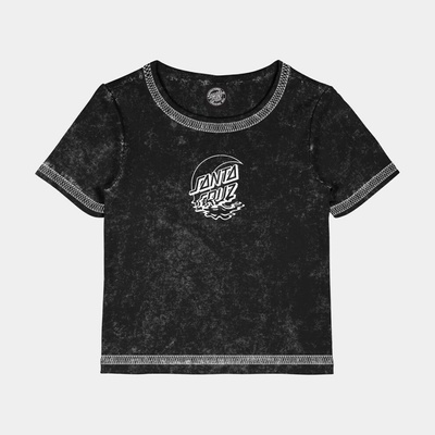 SANTA CRUZ tričko Moon Dot Reflection Front Black Acid Wash BLACK ACID WASH