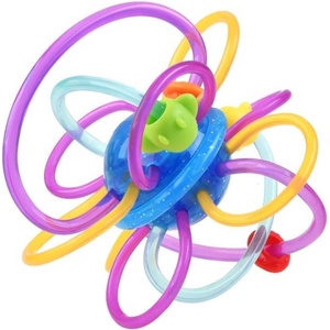 Hola Toys Бебешка дрънкалка и гризалка Hola Toys - Многоцветни рингове с мъниста (1106A)
