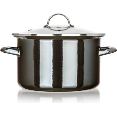 Banquet Hrnec smaltovaný METALLIC Black 24 cm, 3,7 l, s poklicí, 24 cm