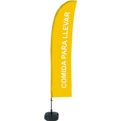 Jansen Display Beach Flag Budget Wind Complete Set Take Away Yellow Spanish, 1010 x 4305 mm