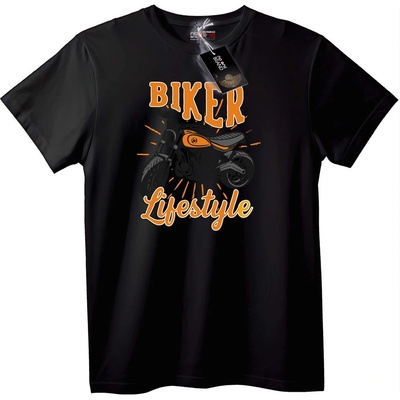 NOONEBRAND Тениска Байкърски начин на живот - 3XL, White