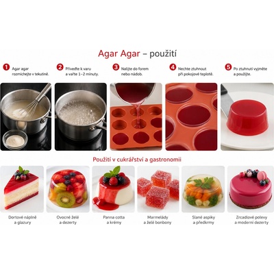 Agar Agar 800 přírodní rostlinný želírovací prostředek 100 g