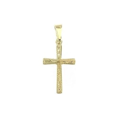 Infinitysilver Stříbrný pozlacený přívěsek křížek s rytinou 441369G