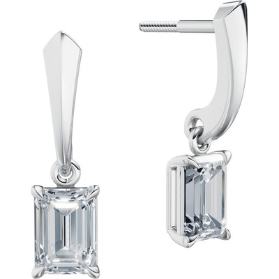 DF dámske náušnice 6428, biele zlato s laboratórnymi diamantmi s hmotnosťou 2,00 ct VS1/F