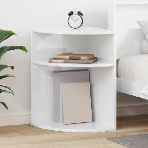 vidaXL Крайна масичка Лъскаво бяло 39, 7 x 39, 7 x 60 см (891134)