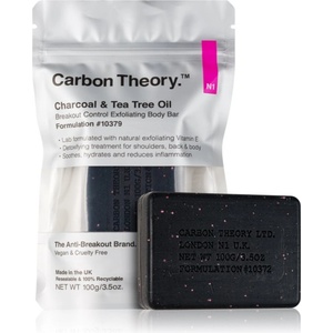 Carbon Theory Charcoal & Tea Tree Oil почистващ пилинг за тяло за проблемна и мазна кожа 100 гр