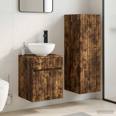 vidaXL Комплект мебели за баня 2 бр. Опушен дъб 33 x 34, 5 x 100 см (3406138)
