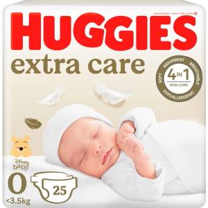 Huggies Бебешки пелени Huggies Extra Care - Размер 0, до 3.5 kg, 25 броя (5029053548647) - ozone