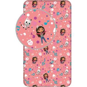 Jerry Fabrics Еластичен единичен памучен детски чаршаф 90x200 cm Gabby's Dollhouse - Jerry Fabrics (23FT443)