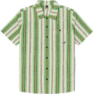 Picture Мъжка риза с копчета Picture Mataikona S/S Shirt - Greenstripes Print - размер XL (033-1929-0914)