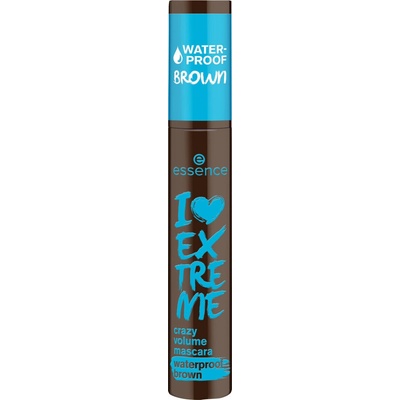 essence I LOVE EXTREME crazy volume vodeodolná riasenka pre objem 01 Cozy Brown 12 ml