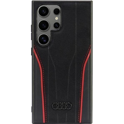 Audi естествена кожа MagSafe S24 Ultra S928 черно-червен твърд калъф AU-TPUPCS24U-R8/D3-RD (6955250228152)