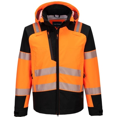 Portwest hi-vis pw3 t166 / Светлоотразително водоустойчиво яке - оранжево/черно xs (t166obrxs)